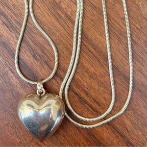 Sterling Silver Heart Pendant Necklace 18”